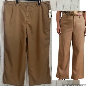 Lauren Ralph Lauren Women’s Size 20W Honey Tan Canvas Wide Leg High Rise Pants